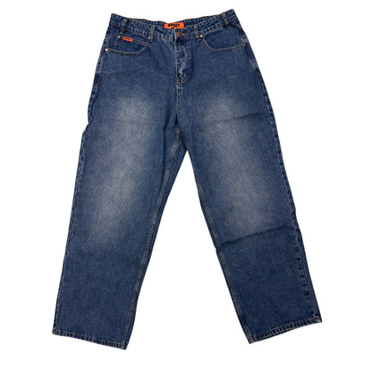 Butter Baggy Denim Jeans- Distressed Indigo