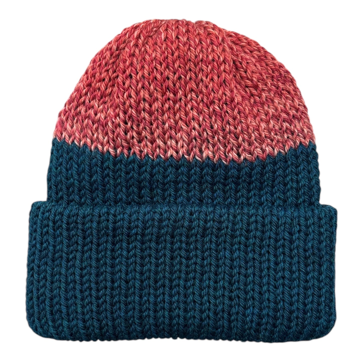 Chimney Short Stack Beanie- Sapphire Blue/Strawberry Fade