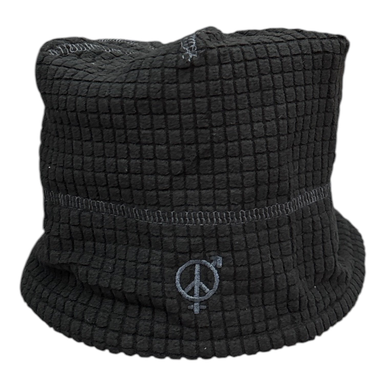 SEXHIPPIES Reversible Grid Fleece Beanie- Black/Mid Grey