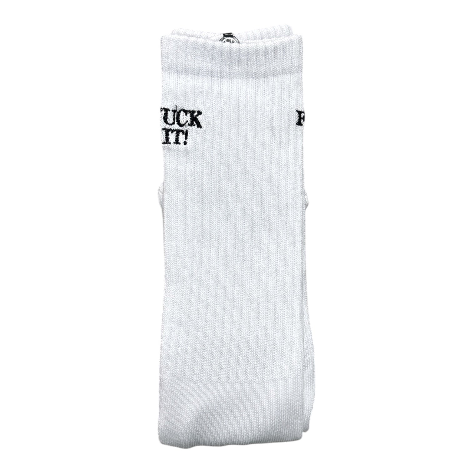 HUF Fuck It Embroidered Crew Socks- White
