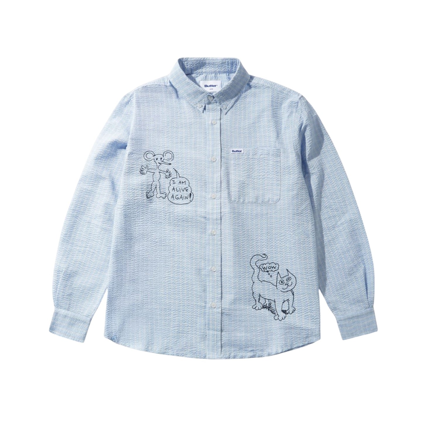 Butter Alive Again Shirt- Light Blue