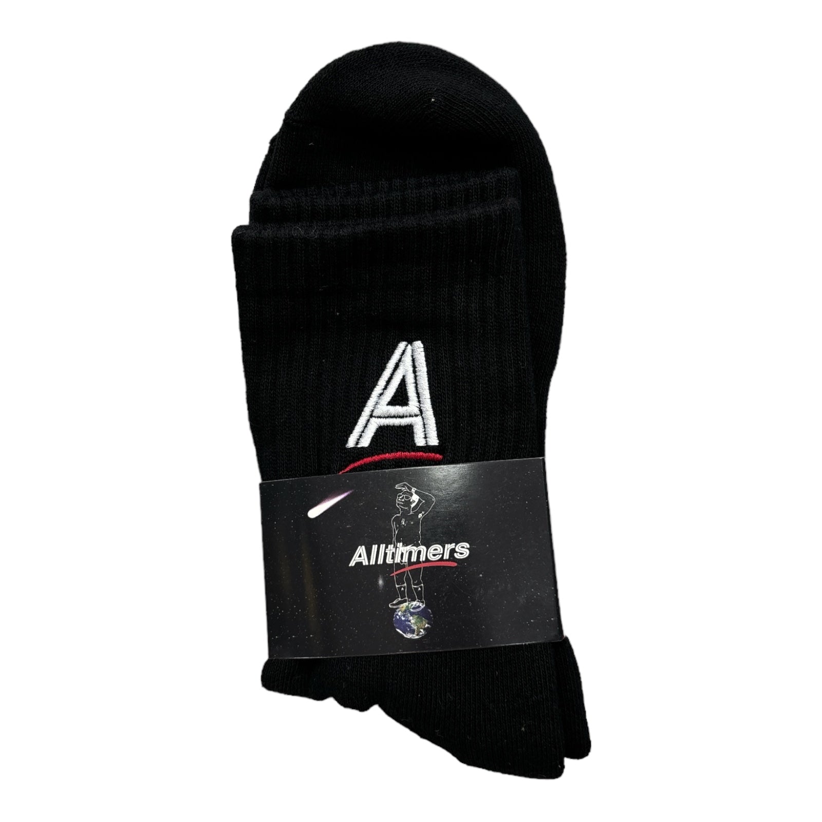 Alltimers Estate Embroidered Socks- Black FRONT