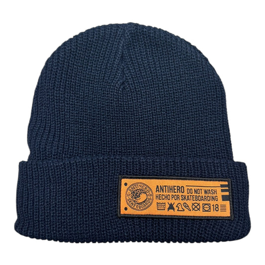 Anti Hero Hecho Por Skate Cuff Beanie- Navy