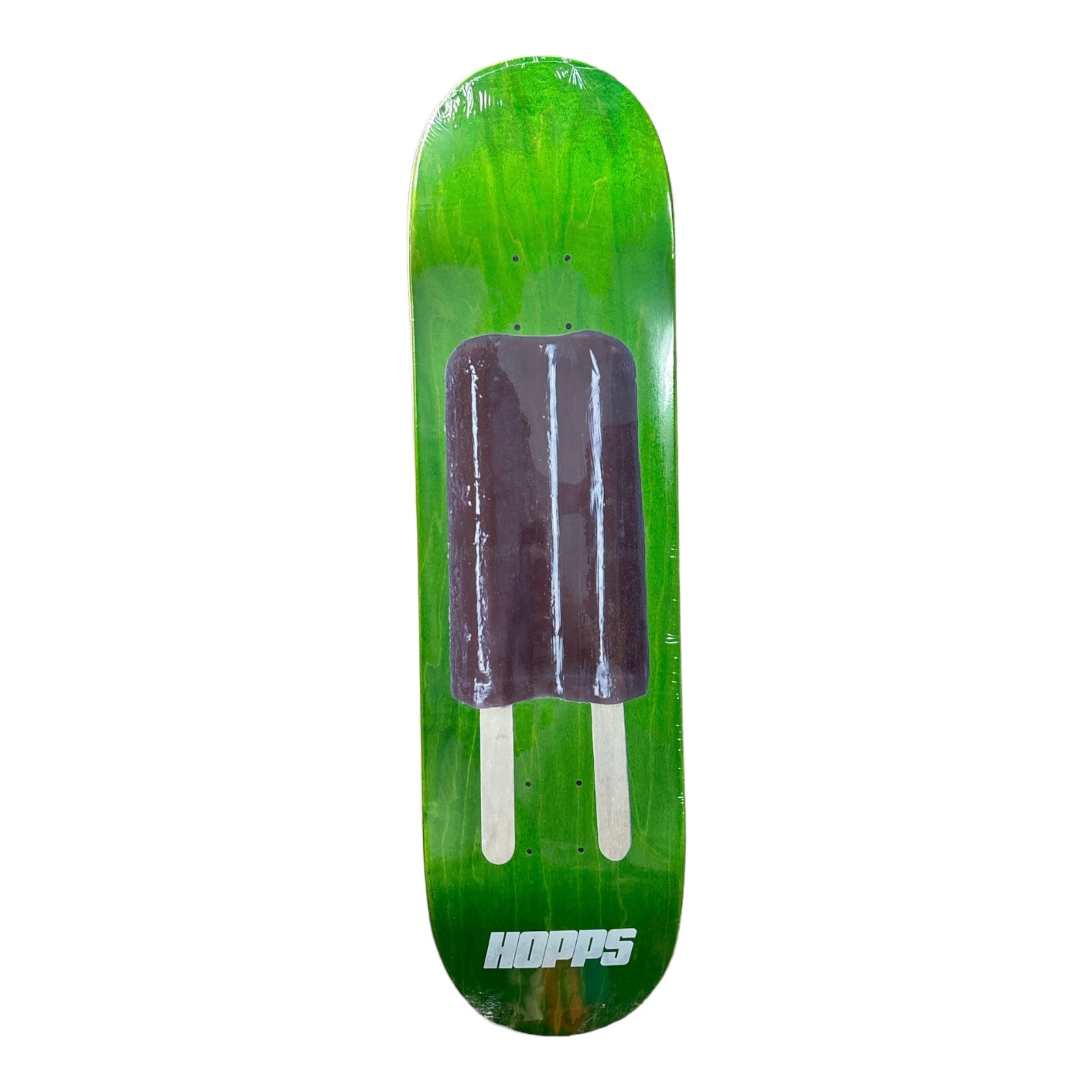 Skateboard deck with picture of grape popsicle 