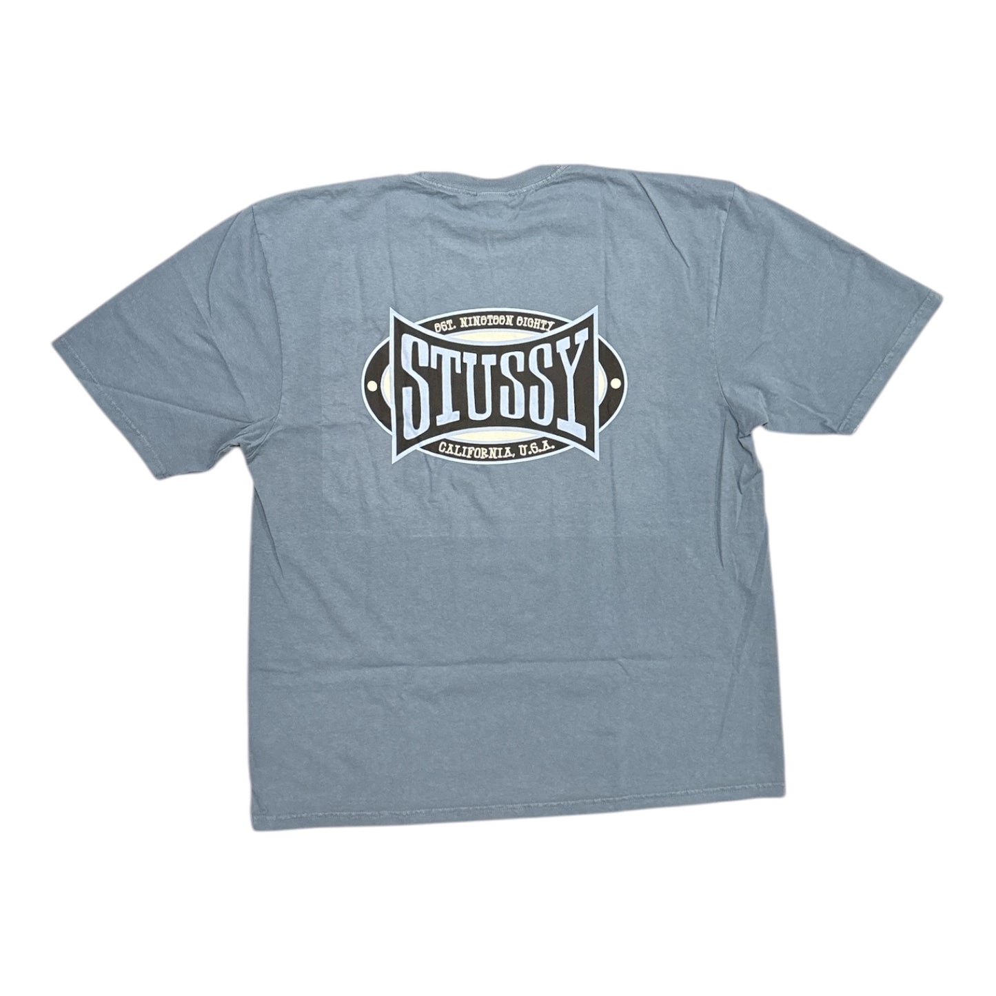 Stussy Champion Oval Pigment Dyed Tee- Navy