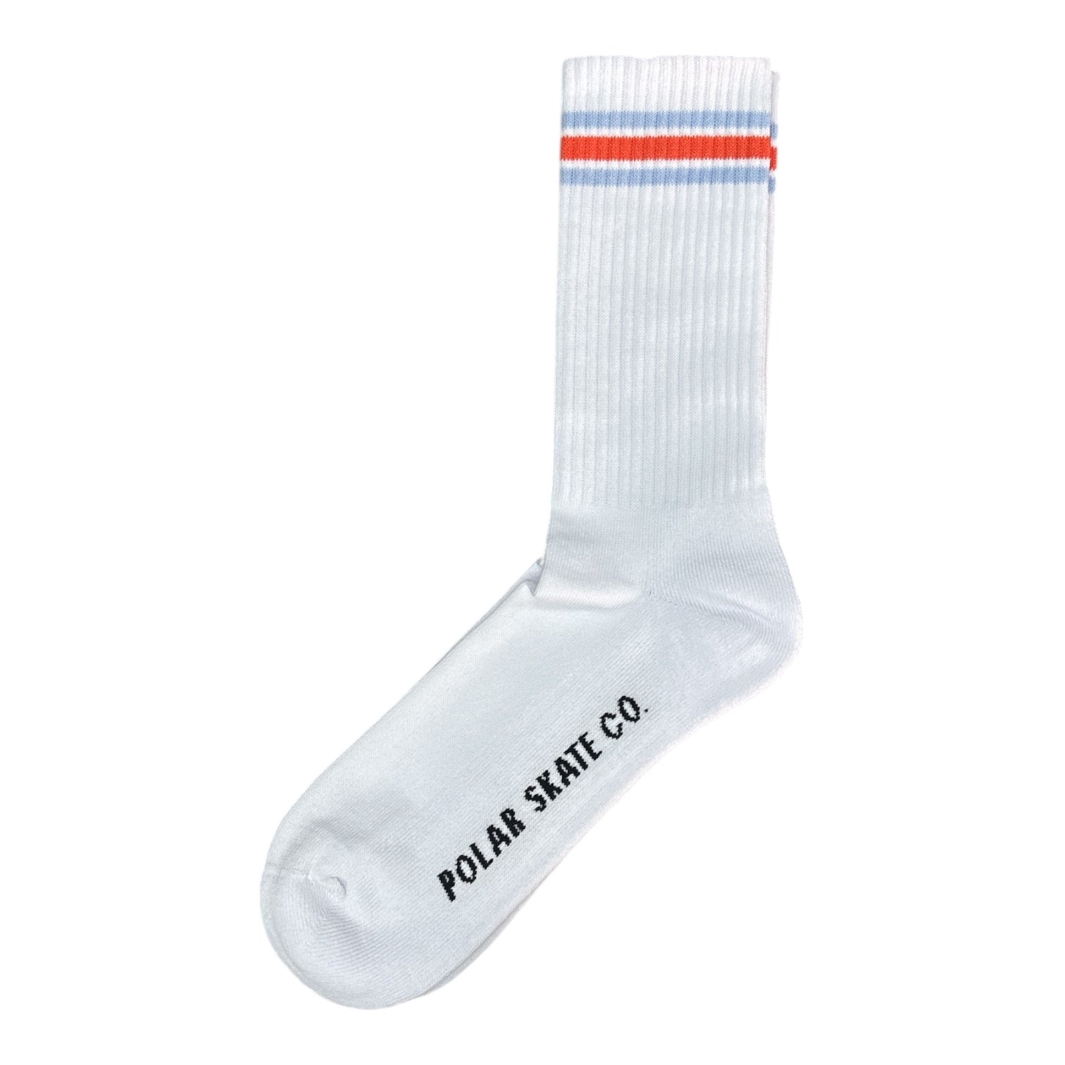 Polar Rib Socks- Striped- White/Orange/Blue
