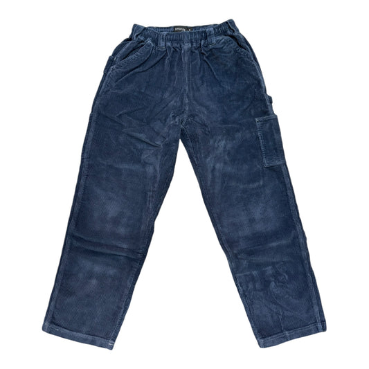 Bronze Corduroy Relaxed Pants- Navy FRONT