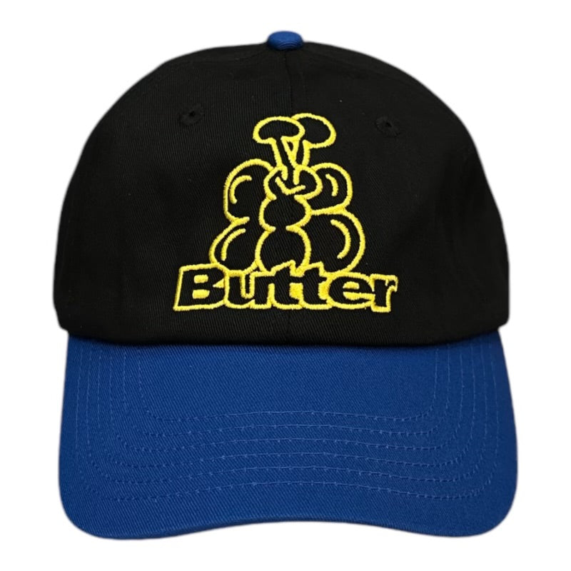 Butter Bugs 6 Panel Hat- Black/Royal FRONT