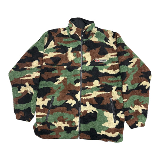 Butter Camo Sherpa Jacket Forest Green FRONT