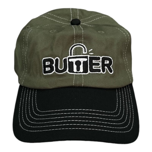 Butter Lock 6 Panel Hat Army/Black FRONT