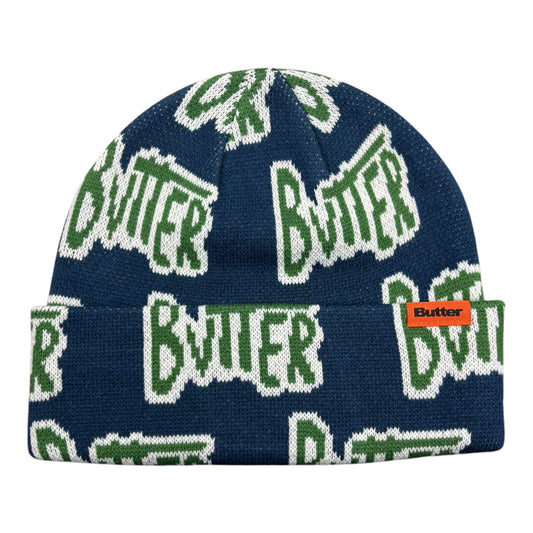 Butter Sketch Cuff Beanie Navy FRONT