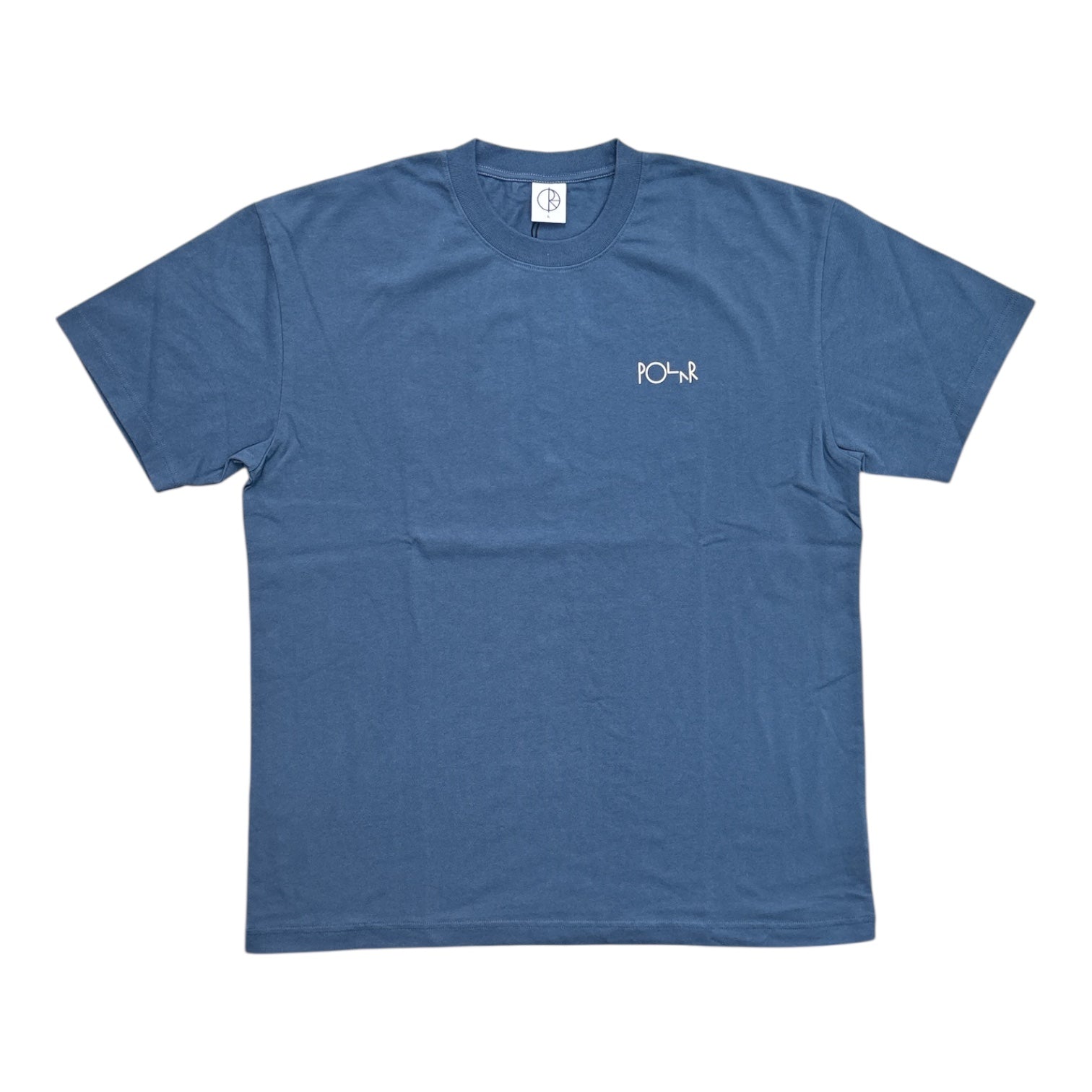 Polar Contrast Tee- Stroke Logo- Grey Blue