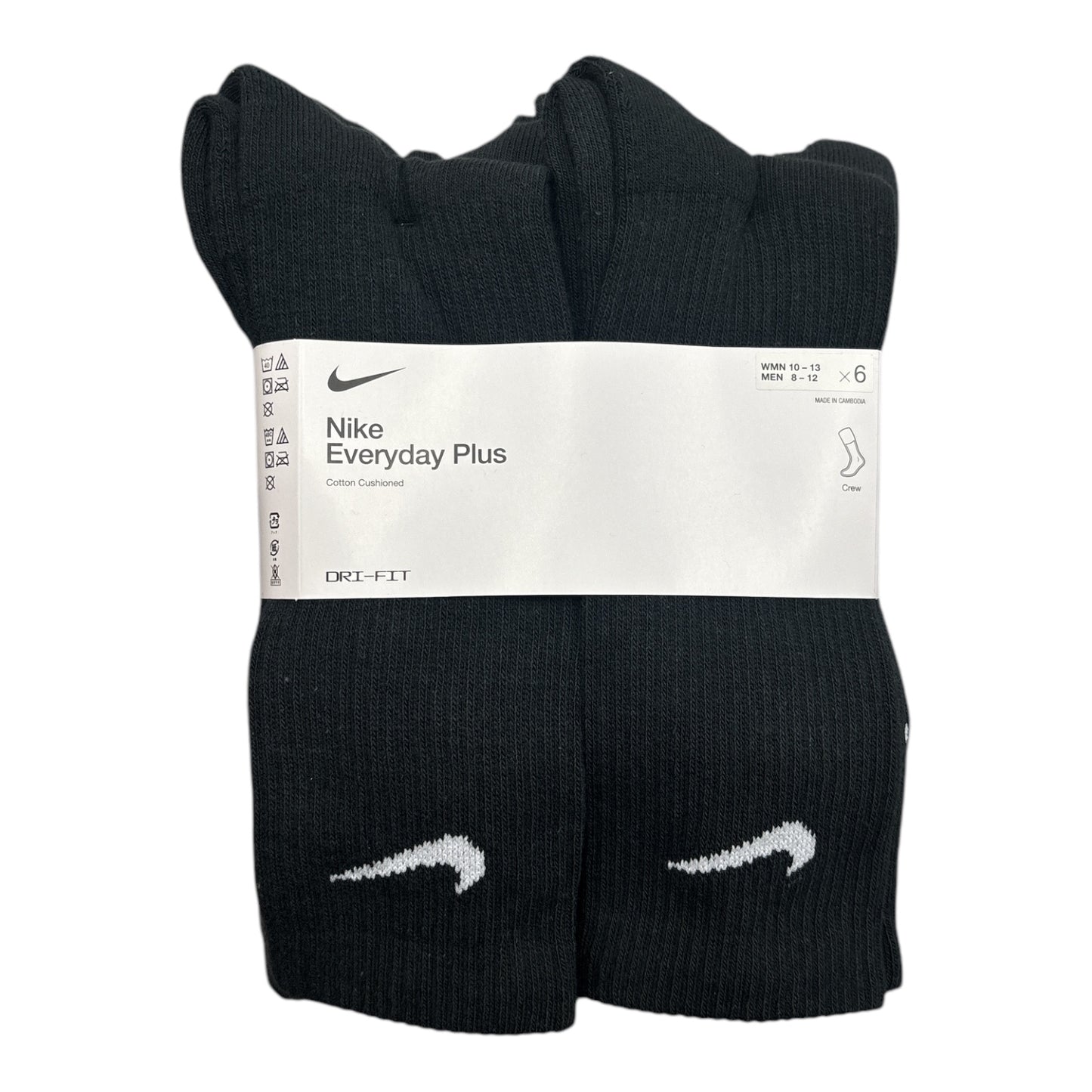 Nike SB Everyday Max Lightweight Crew Socks 6 Pack- Black