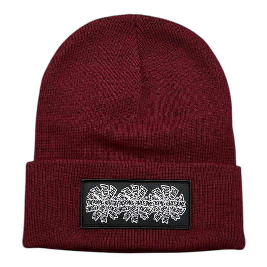 Fucking Awesome 3 Spiral Edge Beanie- Burgundy Heather