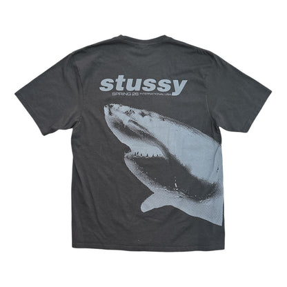 Stussy Shark Pig Dyed Tee- Faded Black