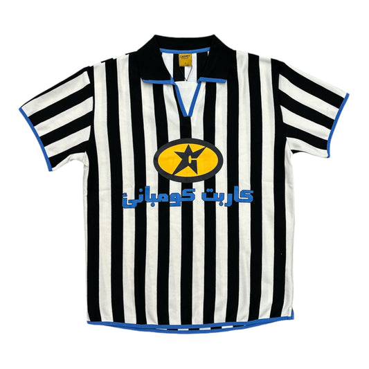 Carpet Soccer Jersey Black/White FRONT