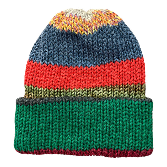 Chimney Short Stack Beanie- Blocks Multicolor FRONT