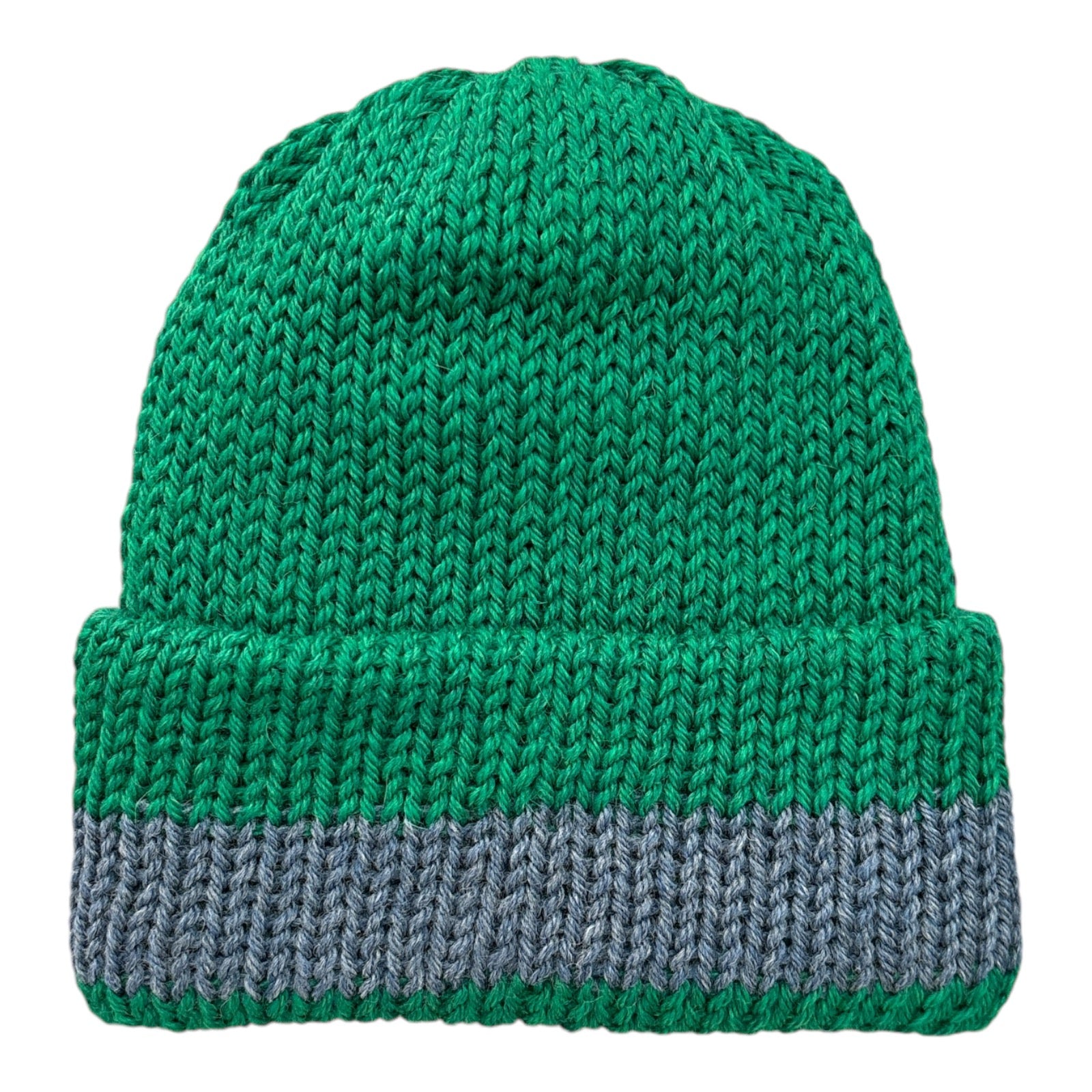 Chimney Short Stack Beanie- Everglade Green/Shoal Blue FRONT