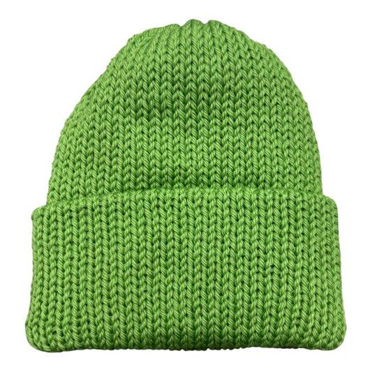 Chimney Short Stack Beanie- Peapod Green FRONT