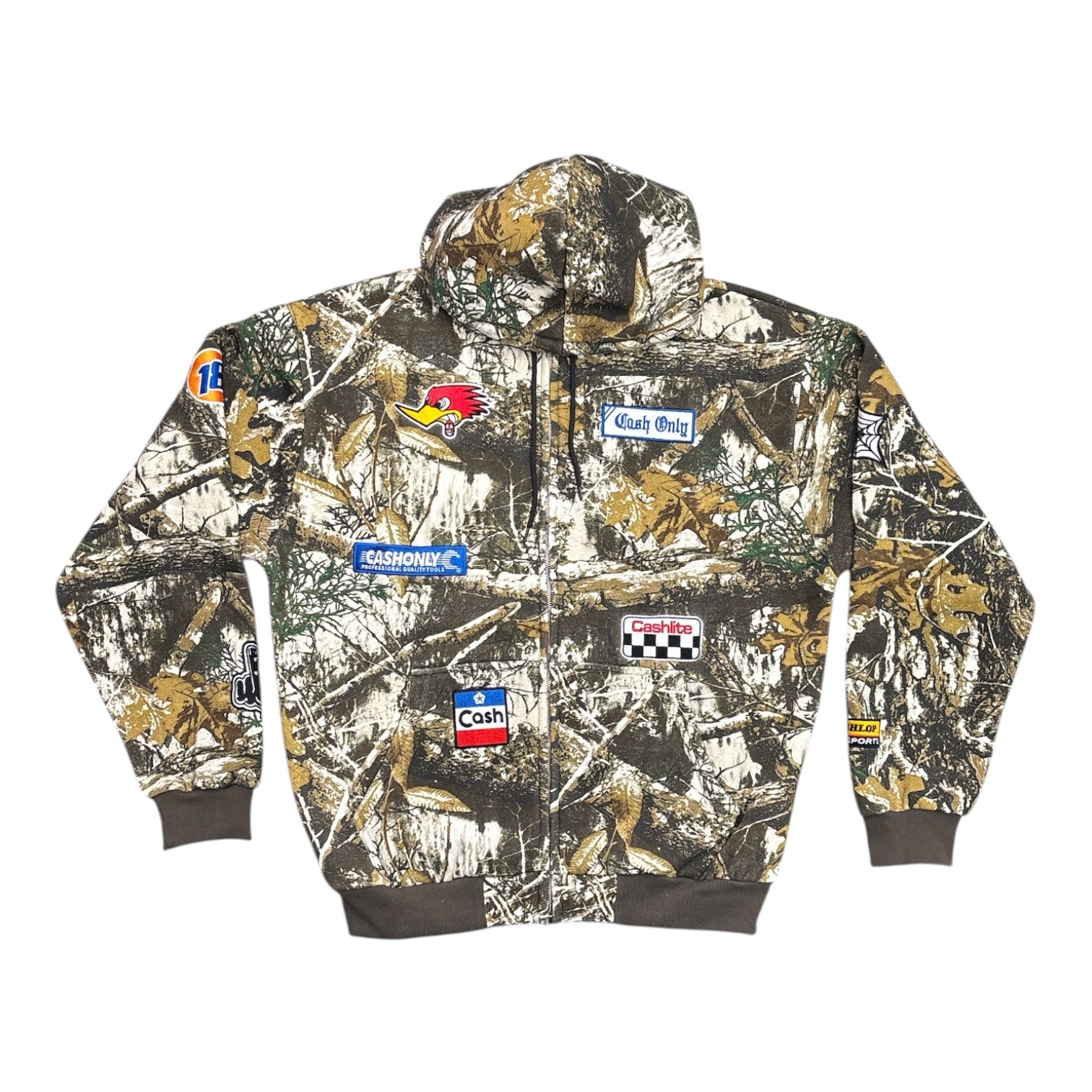 Cash Only Service Zip-Through Hood- Foliage Camo