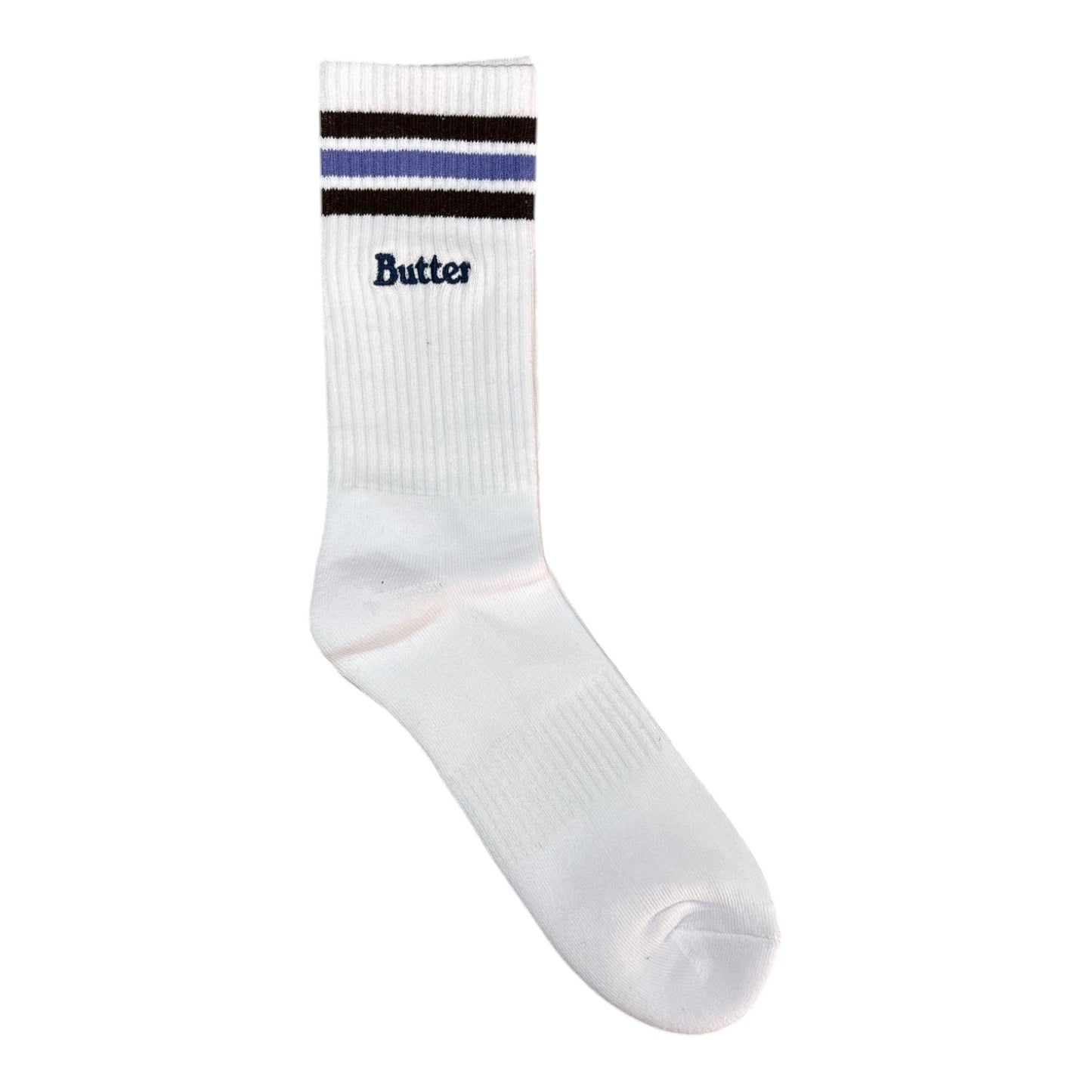Butter Stripe Socks- White