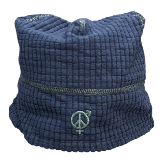 SEXHIPPIES Reversible Grid Fleece Beanie- Navy/Sage