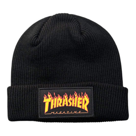 Thrasher Flame Patch Beanie- Black