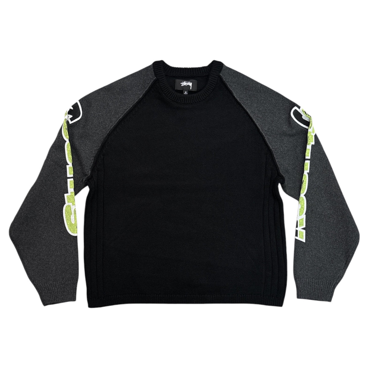 Stussy Two Tone Raglan Sweater- Black