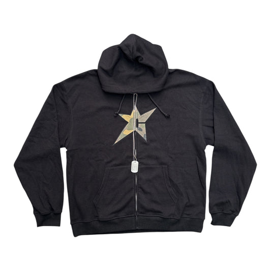 Carpet Co. Thermal C-Star Zip Hoodie- Black