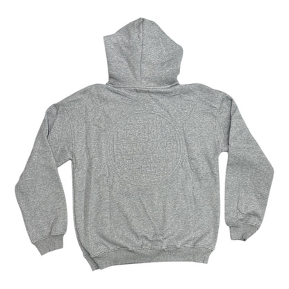 Skate Jawn Embossed Sewer Cap Hoodie- Grey