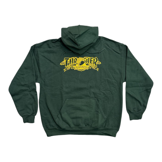 Thrasher X Anti Hero Mag Banner Pullover Hood- Forest Green