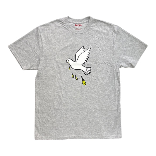 Poets Message Dove Tee- Graphite Grey