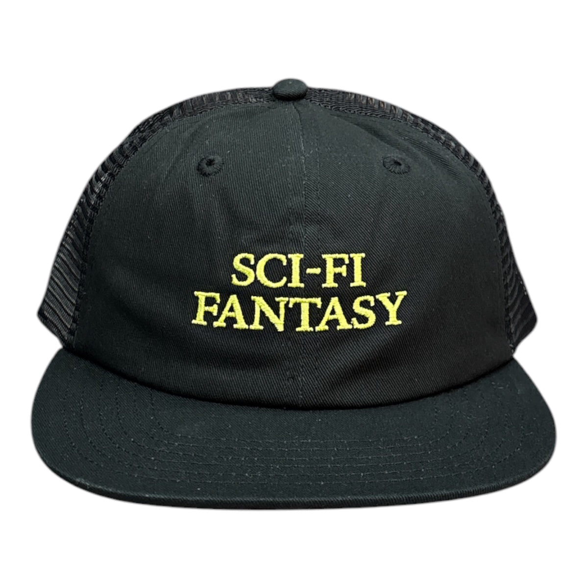 Sci-Fi Fantasy Logo Mesh Hat- Black