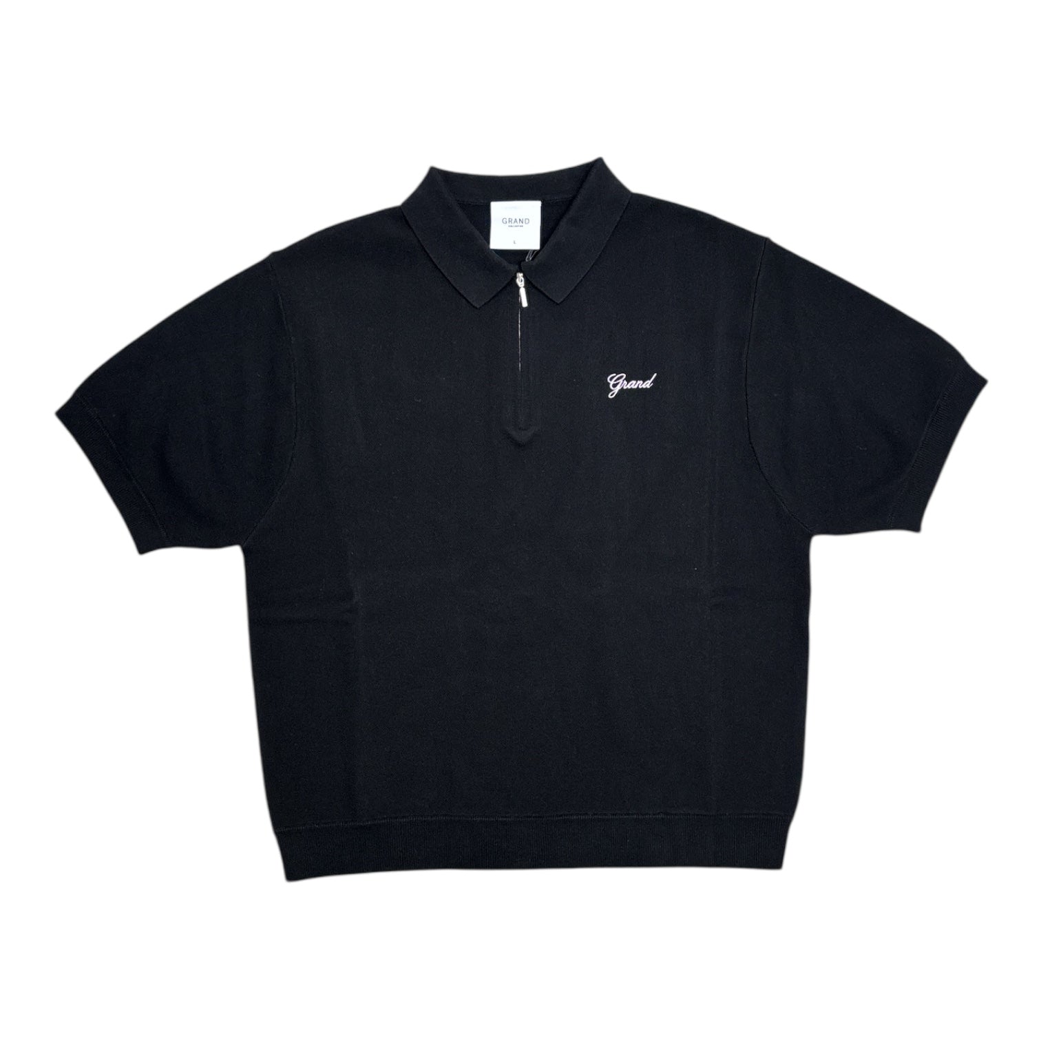 Grand Knit Quarter Zip- Black