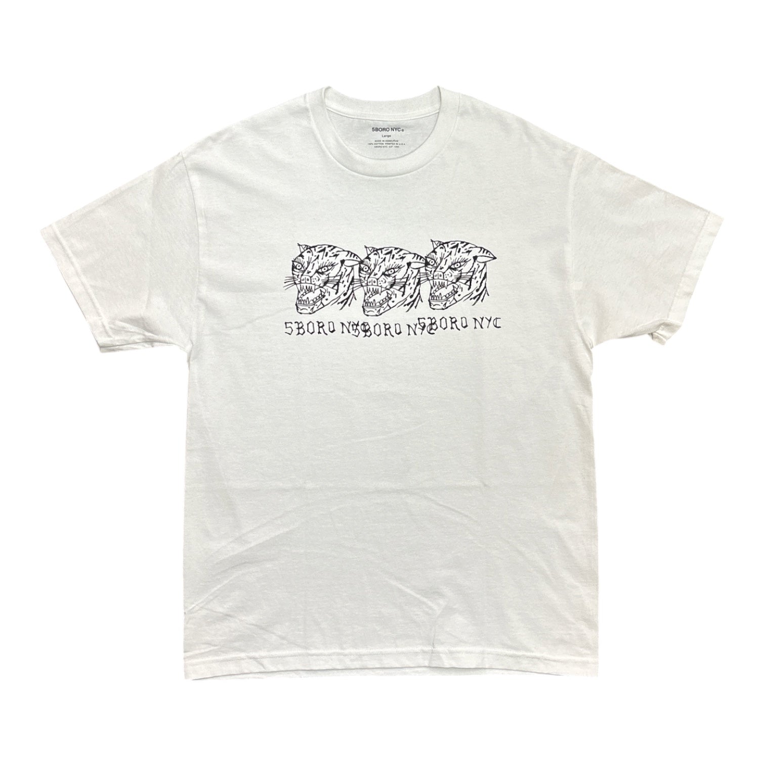 5Boro Cat Tee- White