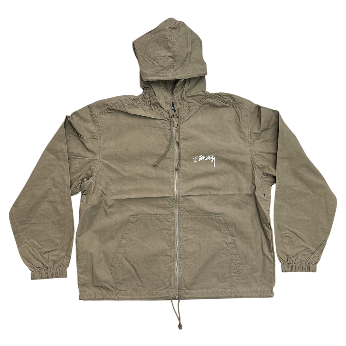 Stussy Beach Shell Cotton Wax Jacket- Olive