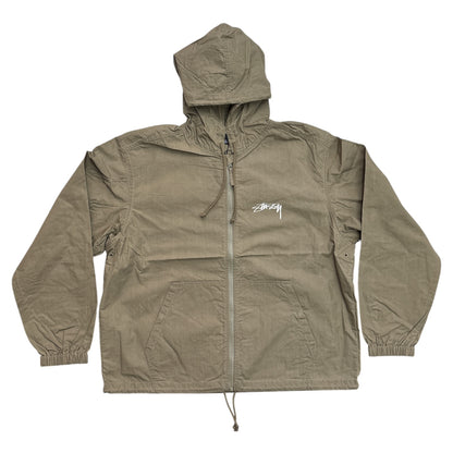 Stussy Beach Shell Cotton Wax Jacket- Olive