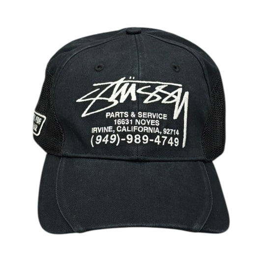 Stussy Service Mesh Strapback Hat- Black
