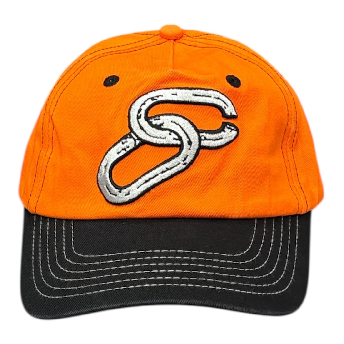 Cash Only Chain 5 Panel Cap- Orange/Black