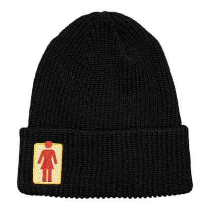 Girl Naturals OG Roll Up Beanie- Black FRONT