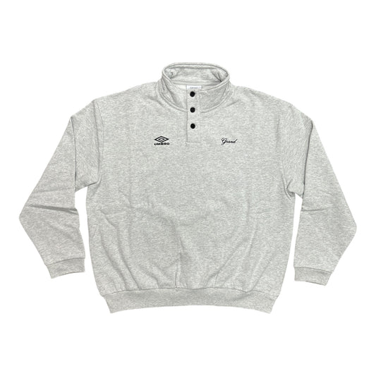 Grand X Umbro Button Collar Sweatshirt- Ash Grey FRONT