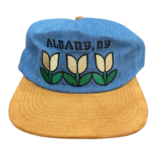 Hemstitch Mill Albany Tulips Hat Denim FRONT