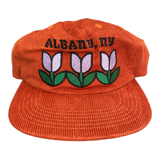 Hemstitch Mill Albany Tulips Hat Rust FRONT