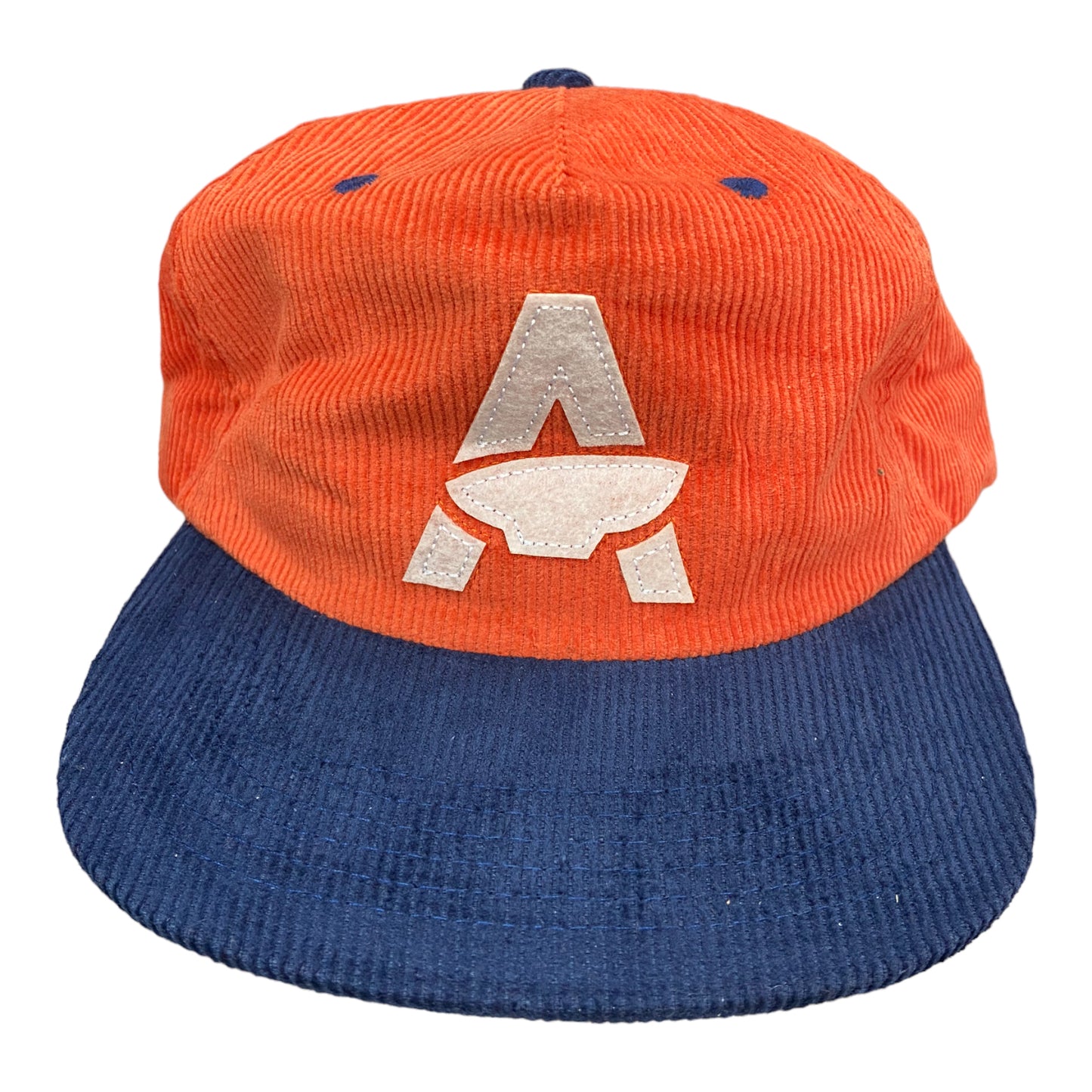 Hemstitch Mill Albany "A" Hat Orange Navy Front