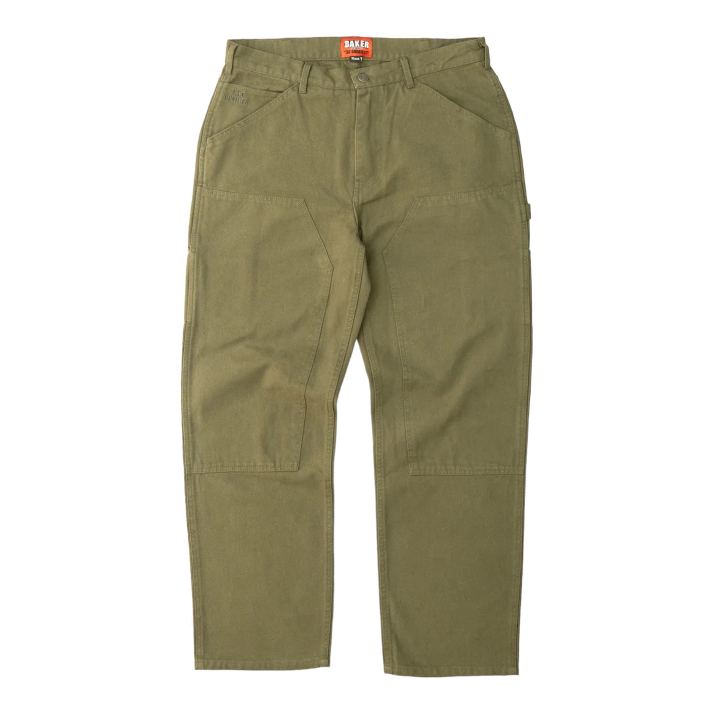 Moss Green Double Knee Pants.  (Front View)