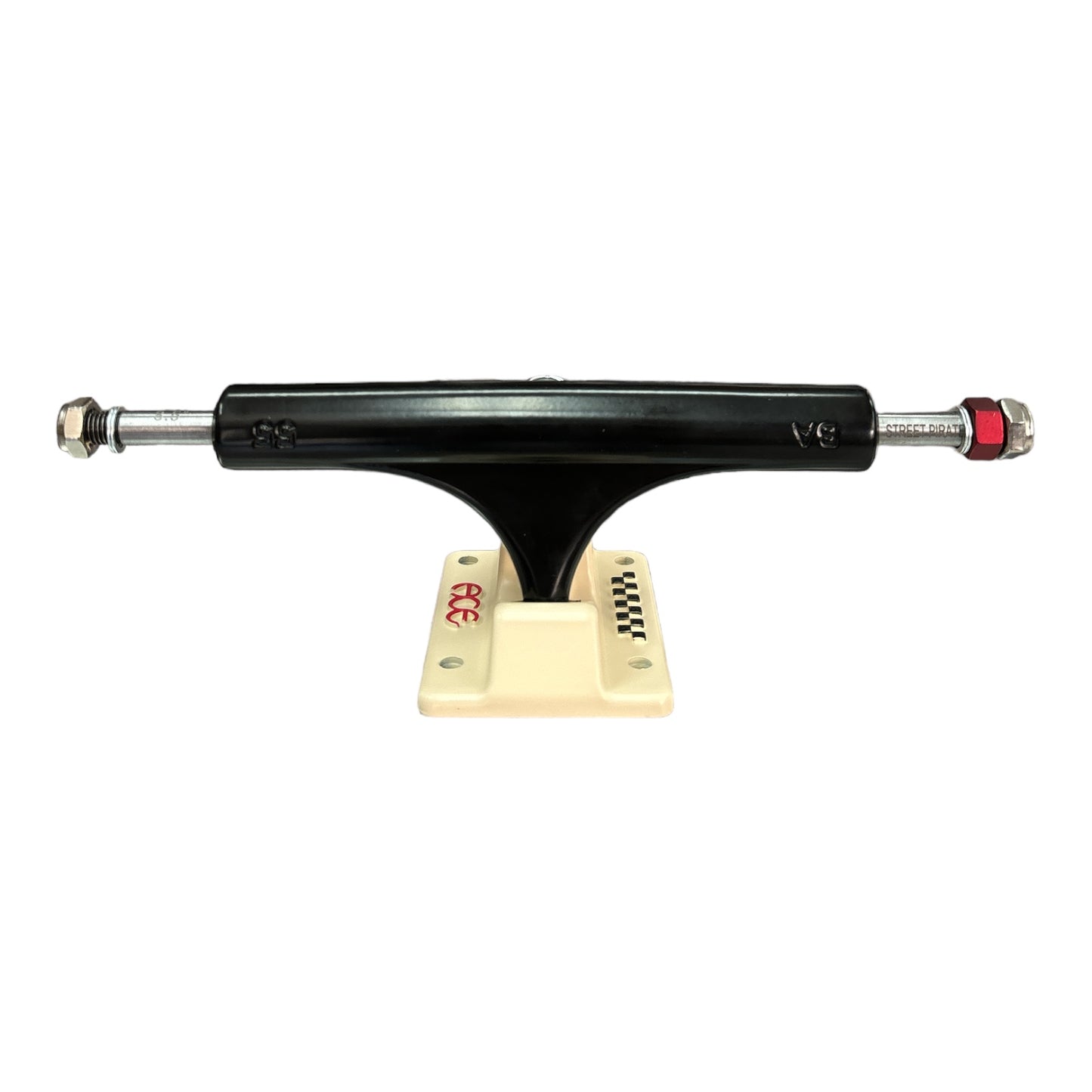 Skateboard Truck with Black Hanger with Cream Baseplate.