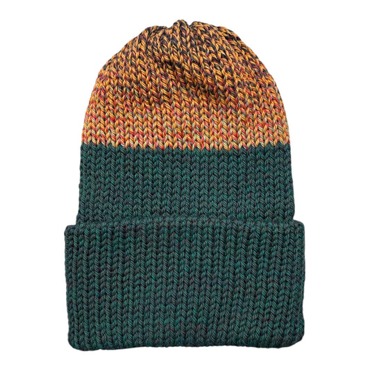 Chimney OG Fold Beanie- Blocked With Forest Green Fold