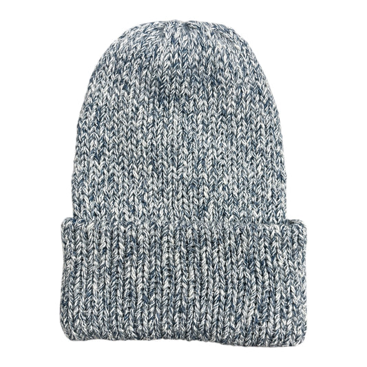 Chimney Short Stack Beanie- Marled Blue/Grey
