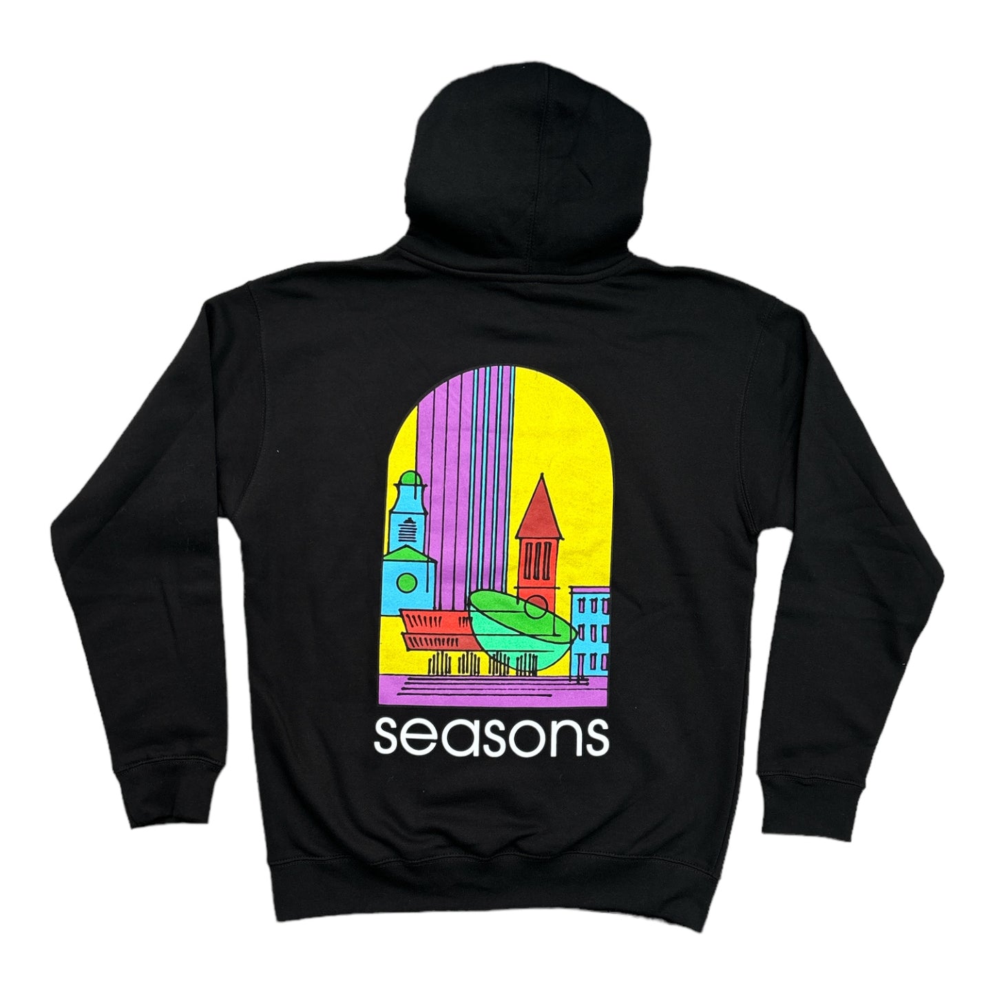 Seasons Sketchy Skyline Pullover Hood- Black