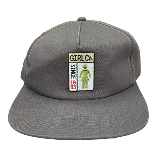 Grey hat with girl logo embroidered adjustable strap